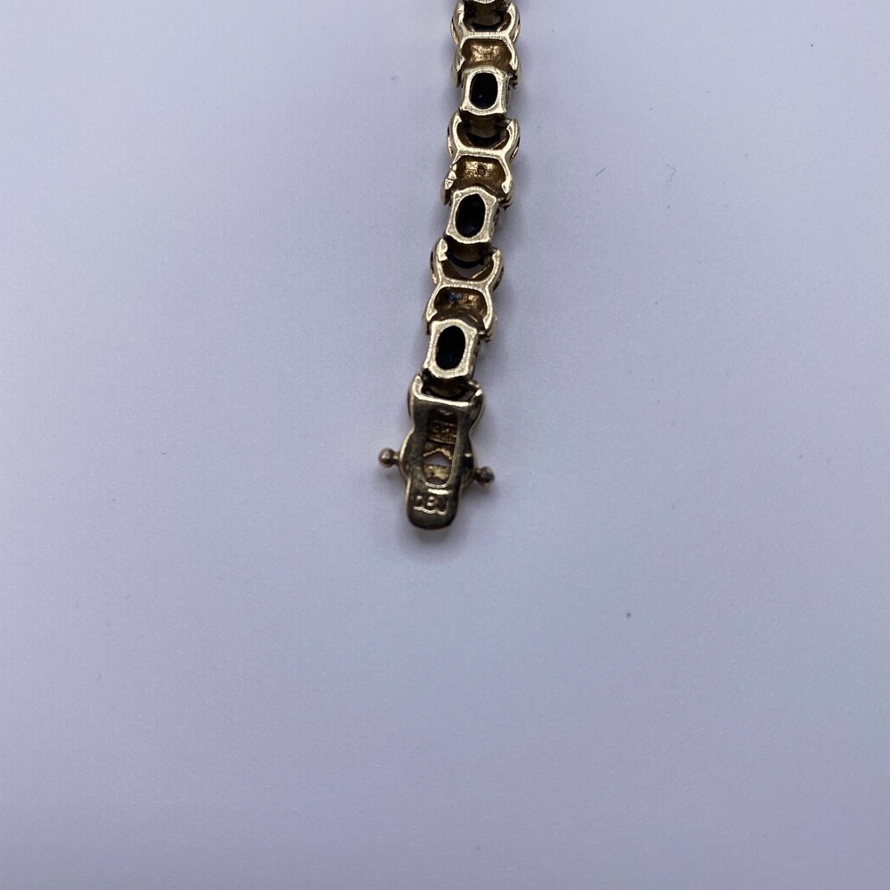 Vtg DBJ Dee Berkley Blue Stone XO Tennis Bracelet 7 1/4" Gold Over 925 Sterling - Picture 9 of 10